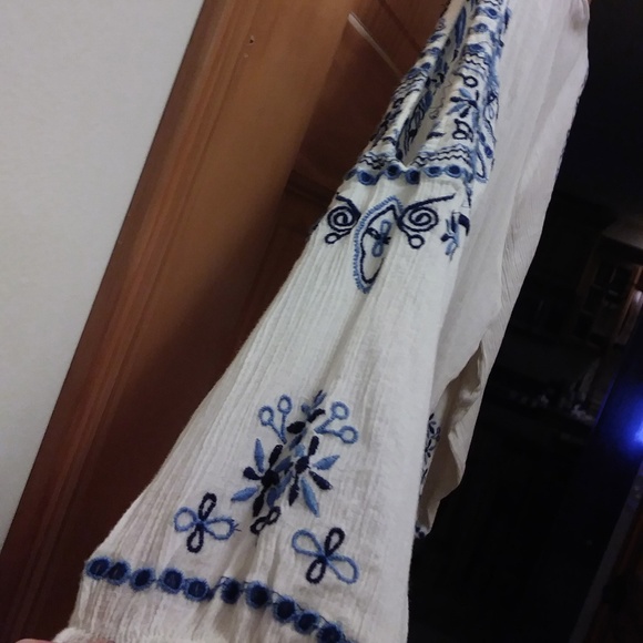 Boho Embroidered Peasant Top by Vintage America XL - Picture 4 of 8